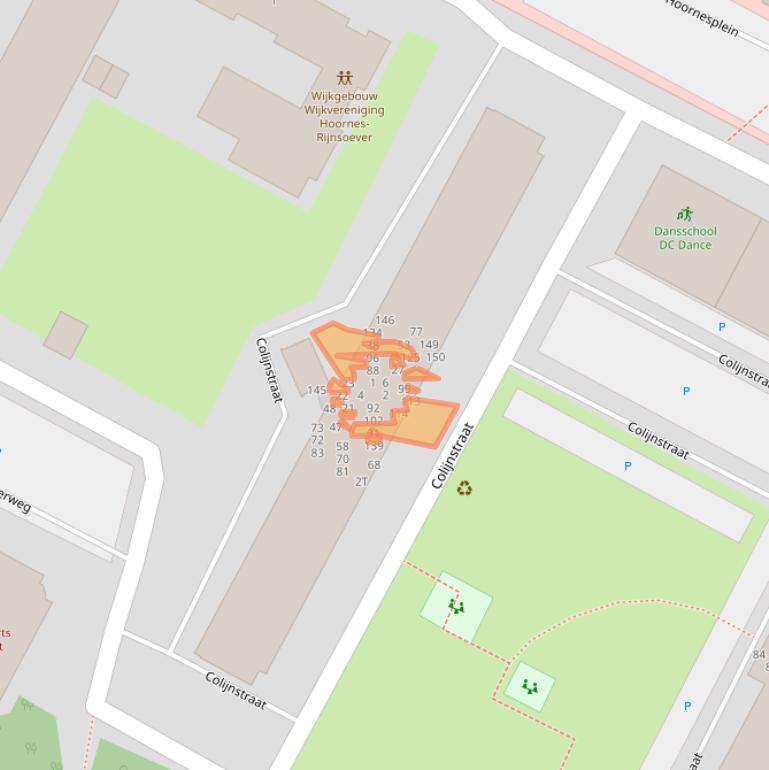 Kaart van postcodegebied 2221AJ.