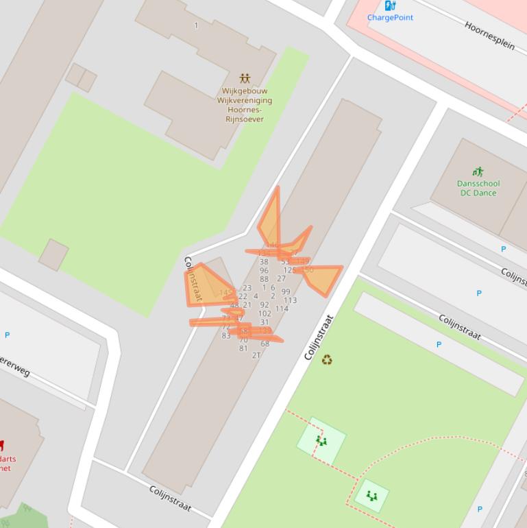 Kaart van postcodegebied 2221AK.