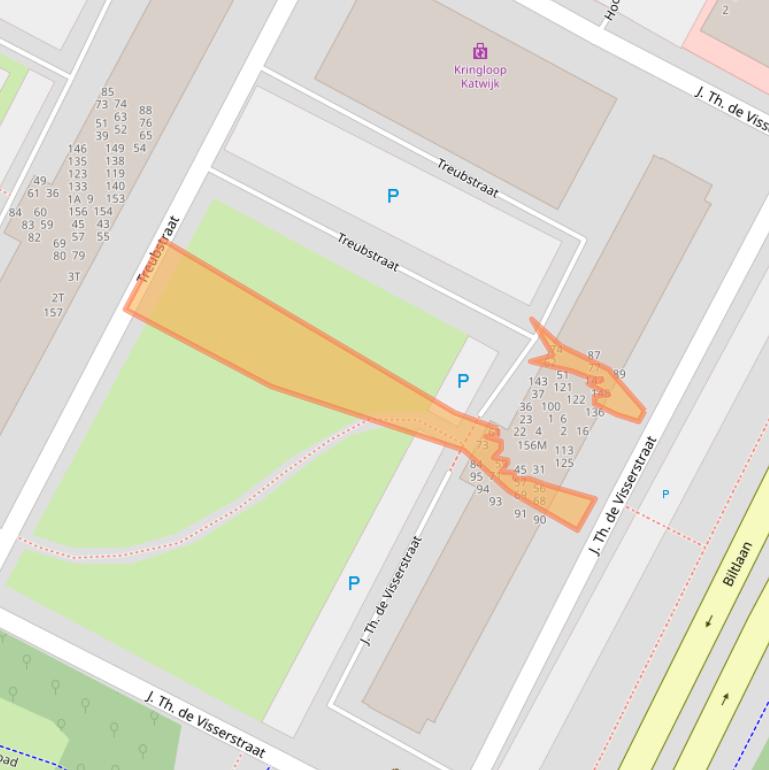 Kaart van postcodegebied 2221AW.