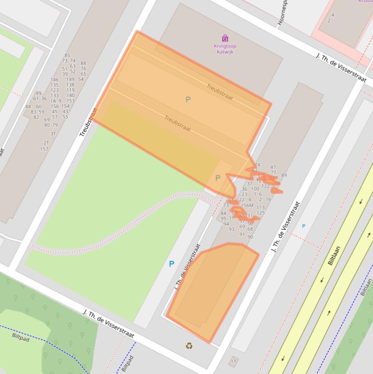 Kaart van postcodegebied 2221BA.