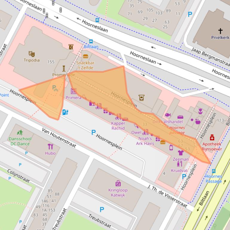 Kaart van postcodegebied 2221BC.