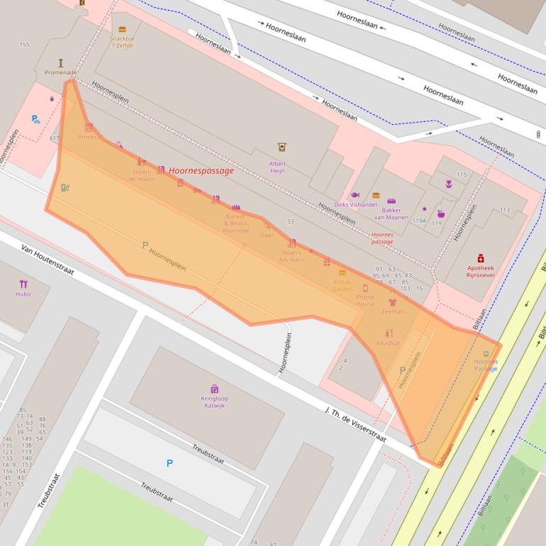 Kaart van postcodegebied 2221BD.