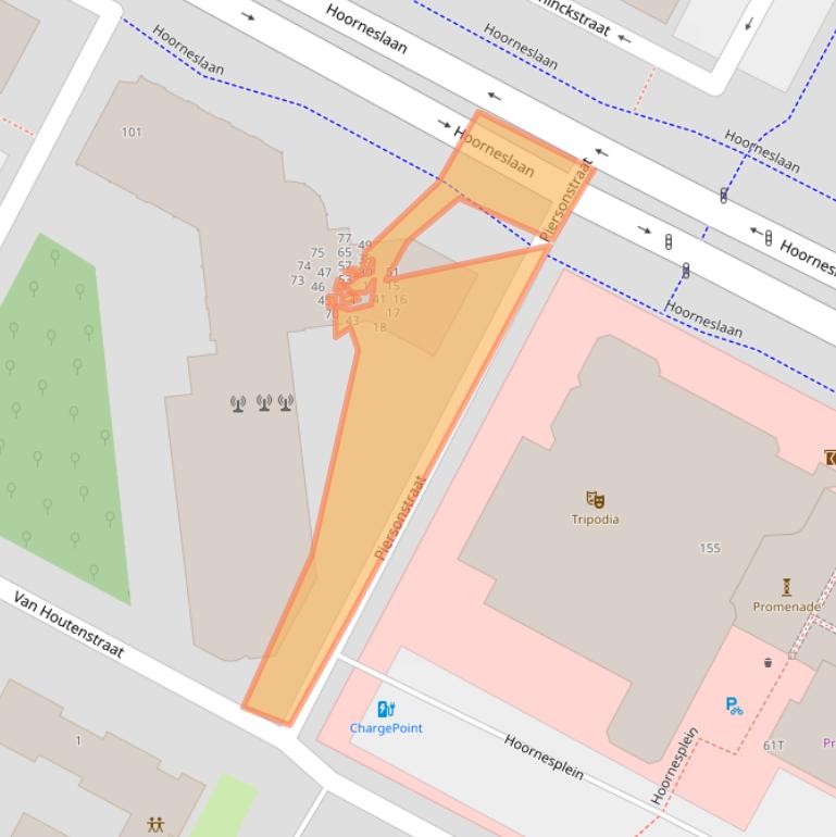 Kaart van postcodegebied 2221BH.