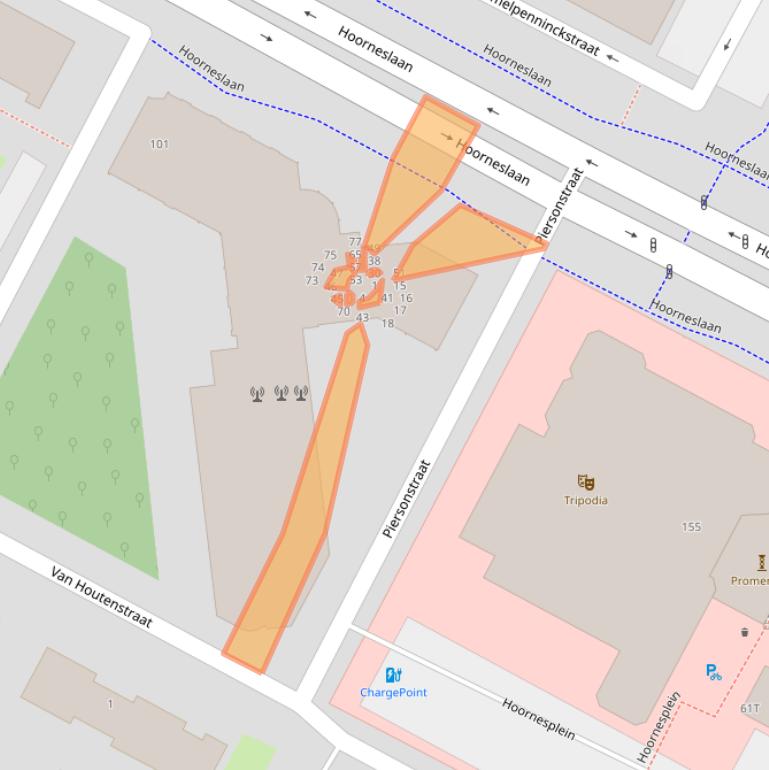 Kaart van postcodegebied 2221BJ.