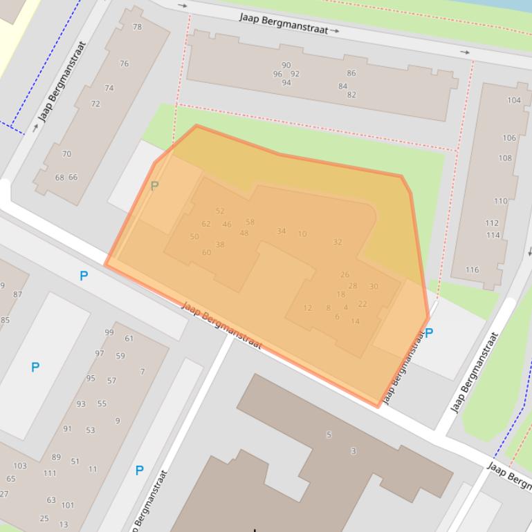 Kaart van postcodegebied 2221BN.