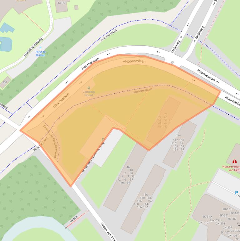 Kaart van postcodegebied 2221CB.