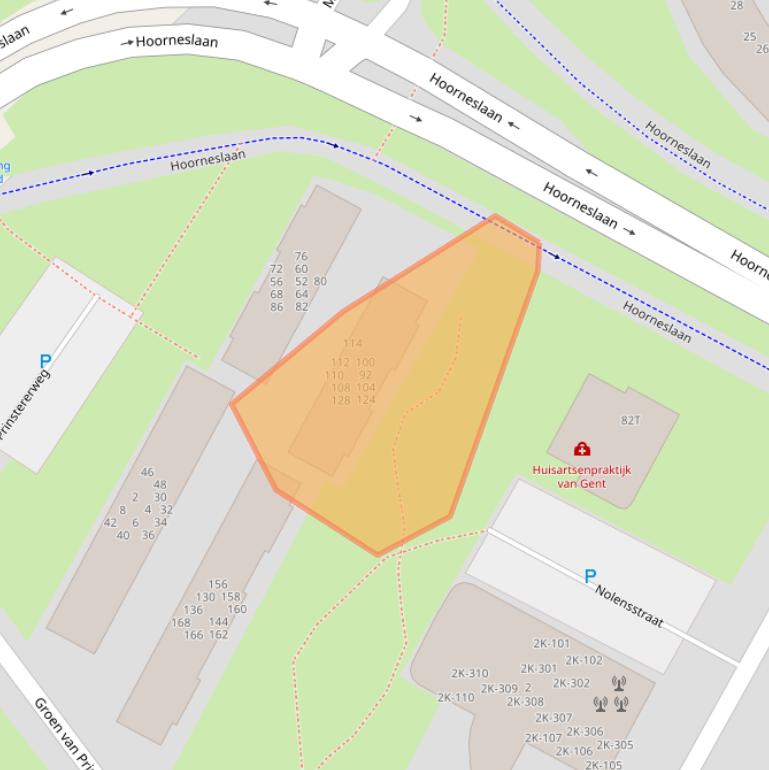 Kaart van postcodegebied 2221CC.