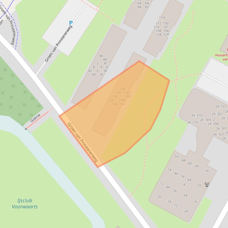 Kaart van postcodegebied 2221CD.