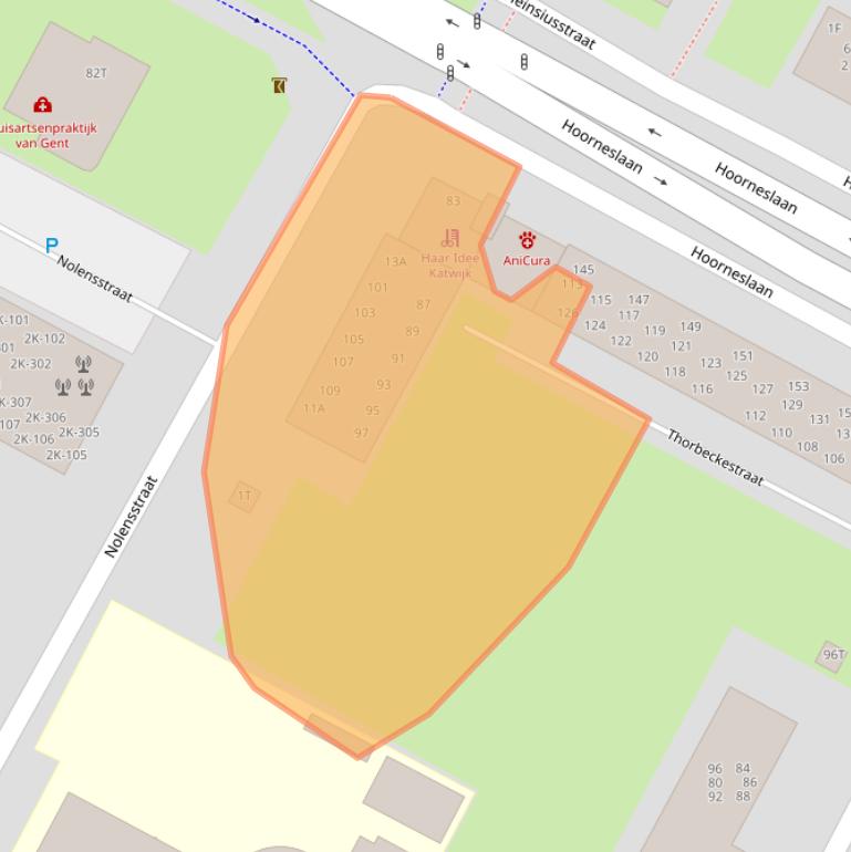 Kaart van postcodegebied 2221CK.