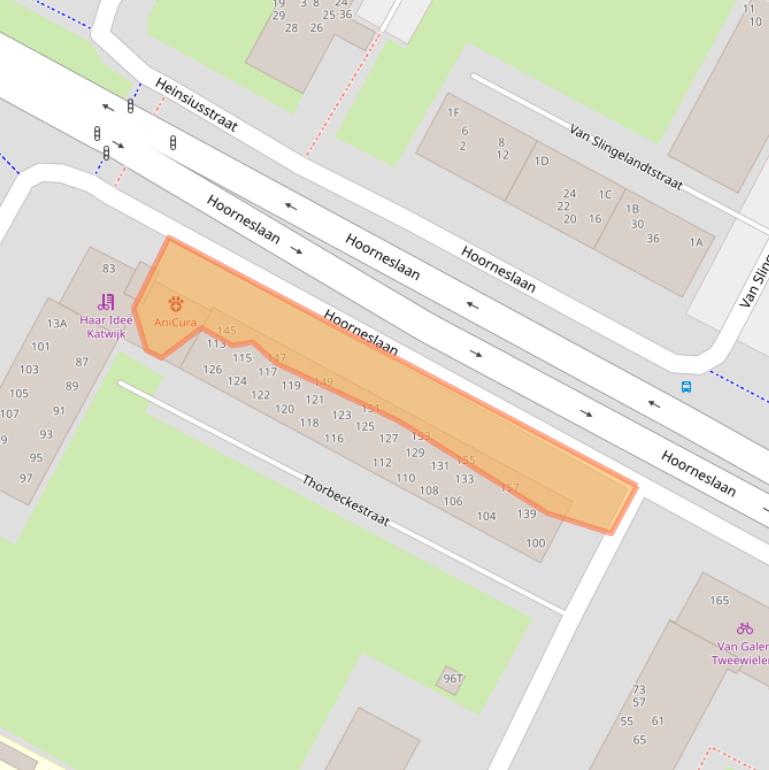 Kaart van postcodegebied 2221CM.