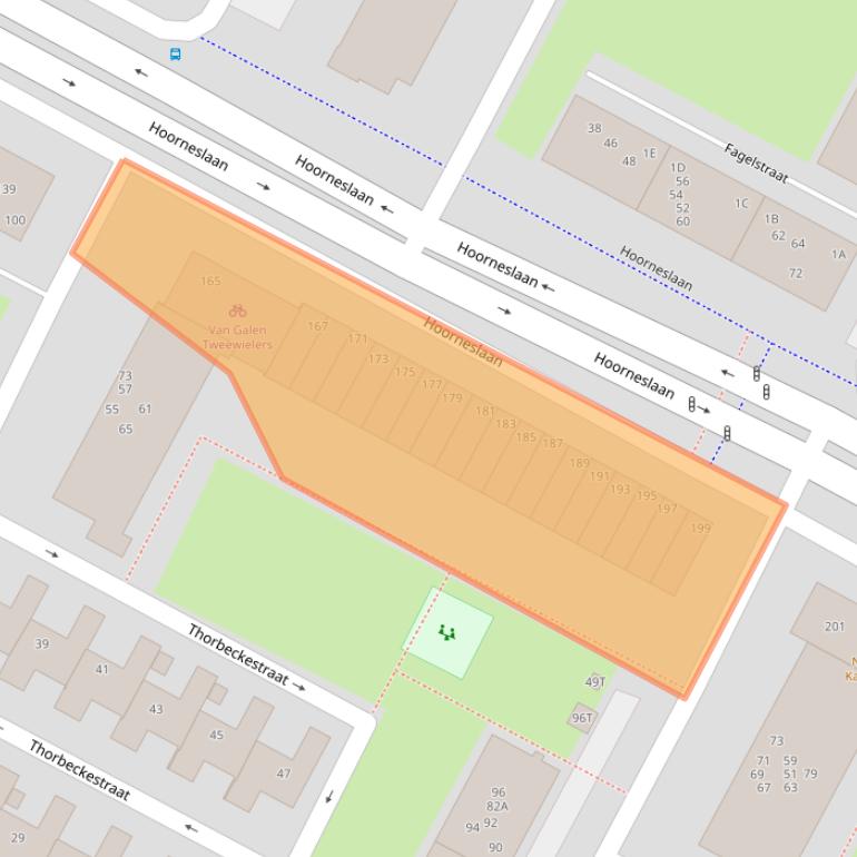 Kaart van postcodegebied 2221CN.