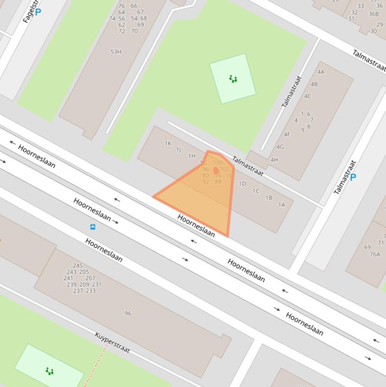 Kaart van postcodegebied 2221CT.