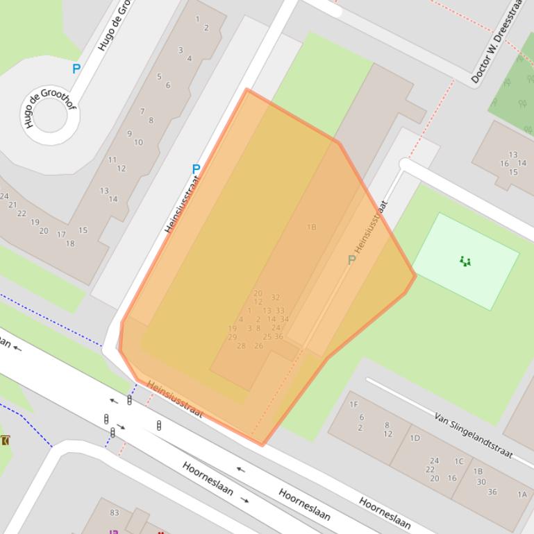 Kaart van postcodegebied 2221CX.