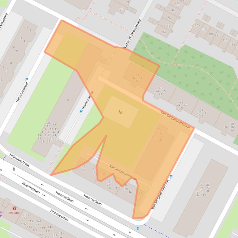 Kaart van postcodegebied 2221CZ.