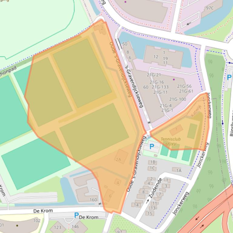 Kaart van postcodegebied 2221DB.