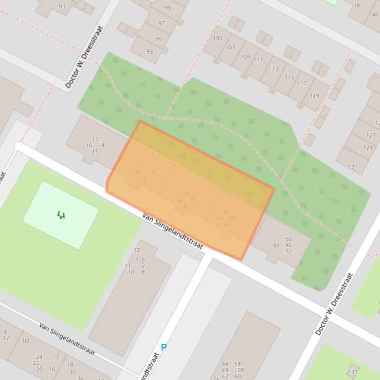 Kaart van postcodegebied 2221EA.