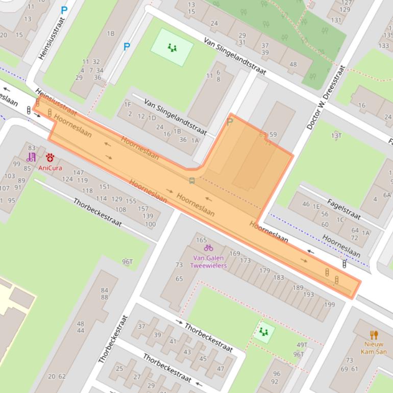 Kaart van postcodegebied 2221EC.