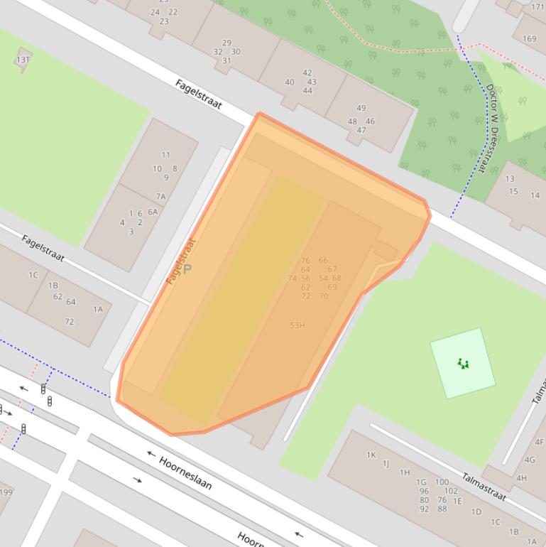 Kaart van postcodegebied 2221EH.