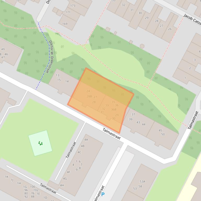 Kaart van postcodegebied 2221EK.