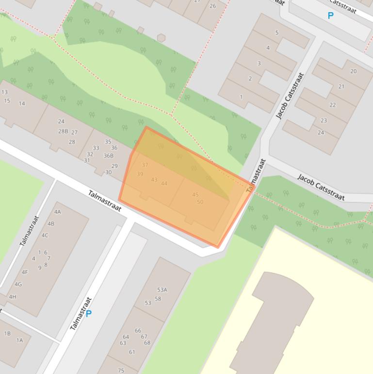 Kaart van postcodegebied 2221EL.