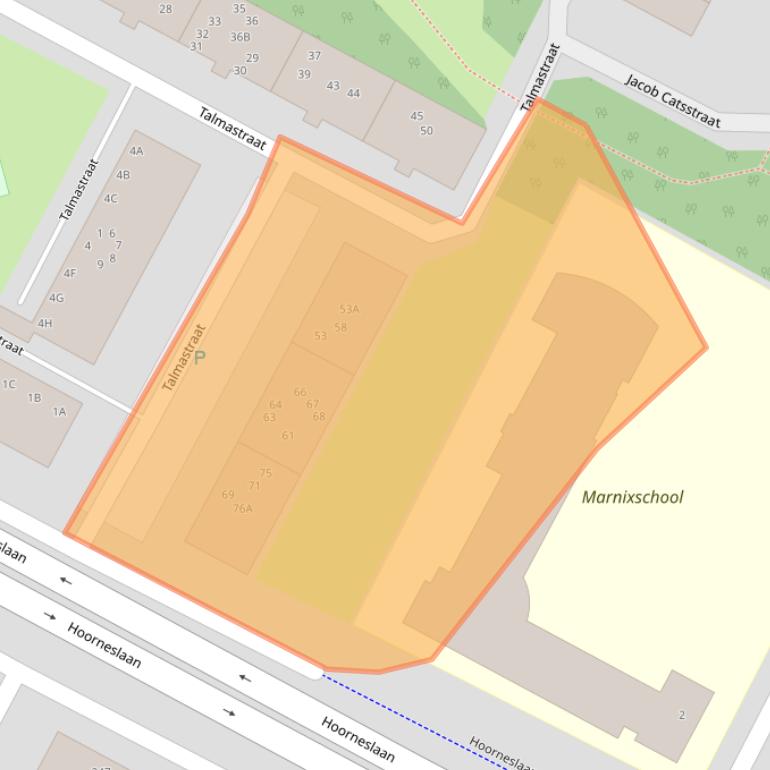 Kaart van postcodegebied 2221EM.