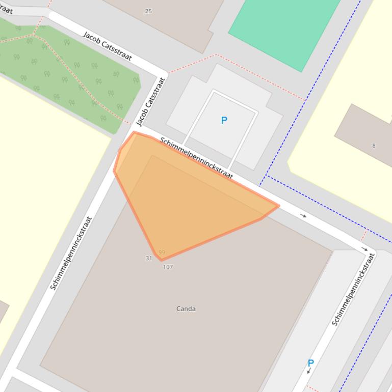 Kaart van postcodegebied 2221EN.