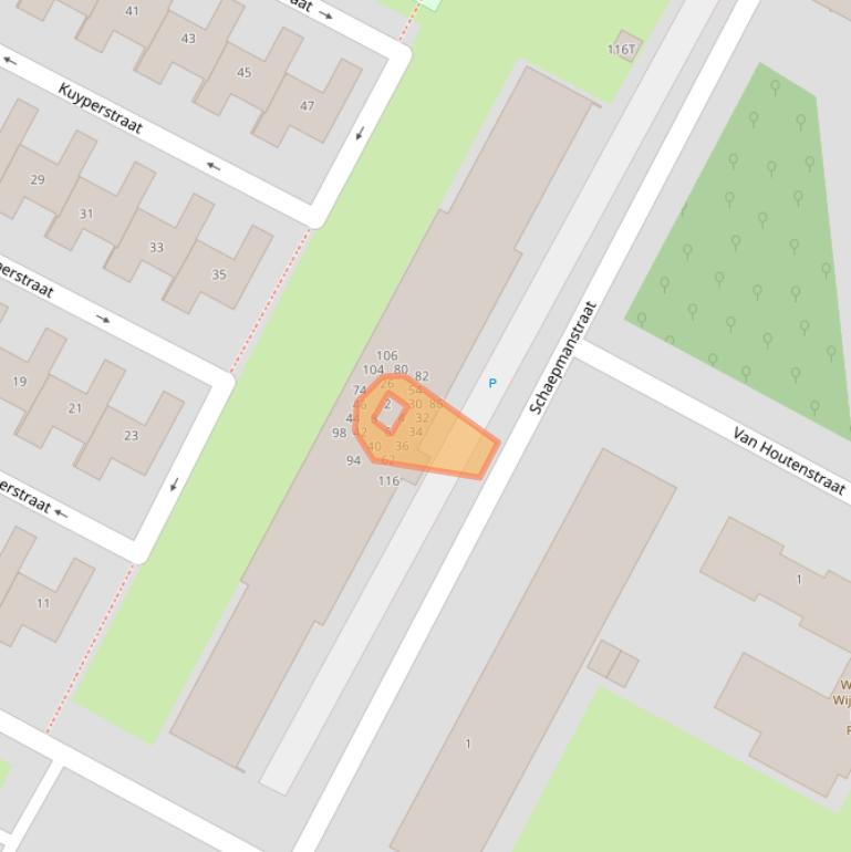 Kaart van postcodegebied 2221ES.