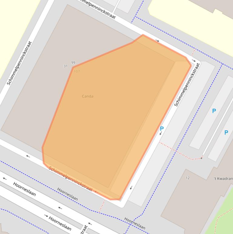 Kaart van postcodegebied 2221EX.