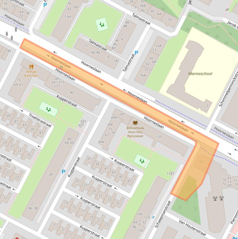 Kaart van postcodegebied 2221EZ.