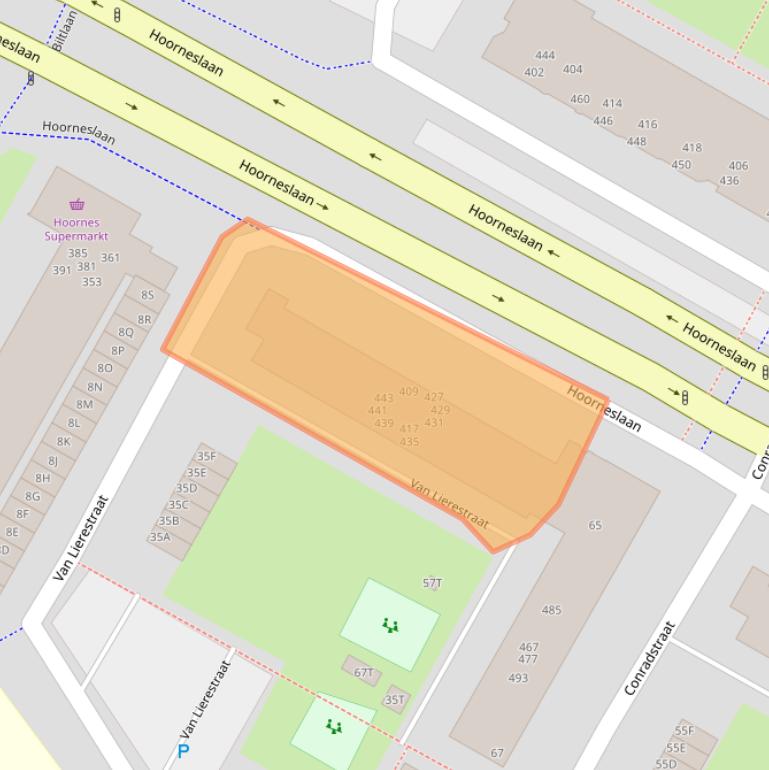 Kaart van postcodegebied 2221GC.