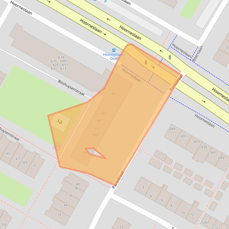 Kaart van postcodegebied 2221GJ.