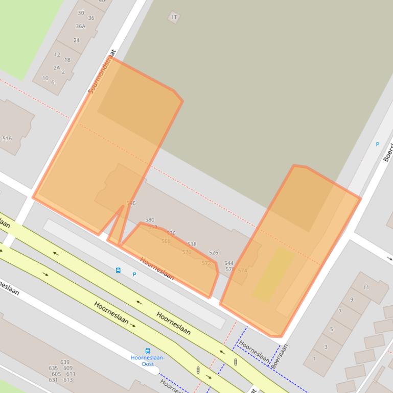 Kaart van postcodegebied 2221GM.