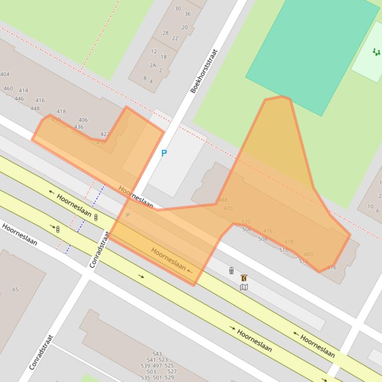 Kaart van postcodegebied 2221GP.