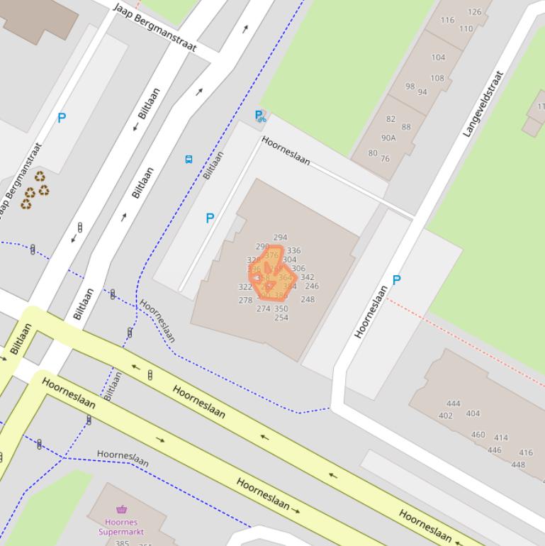 Kaart van postcodegebied 2221GS.