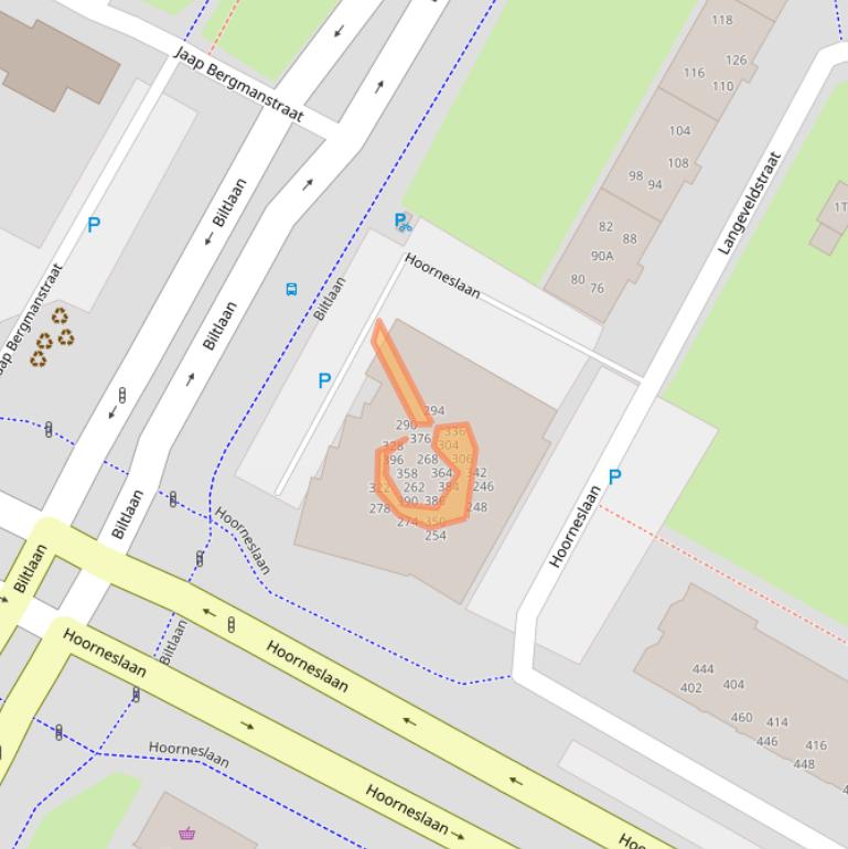 Kaart van postcodegebied 2221GT.