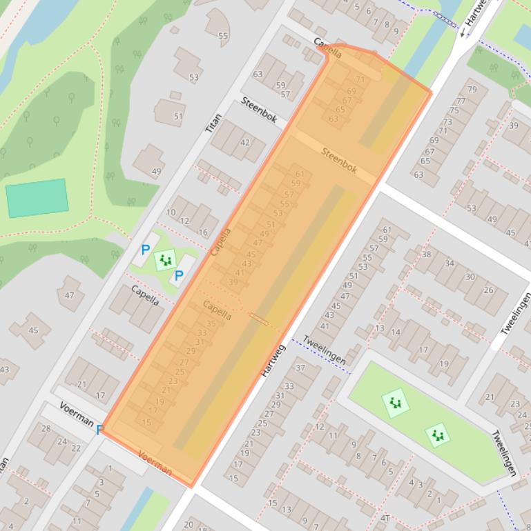 Kaart van postcodegebied 2221HL.