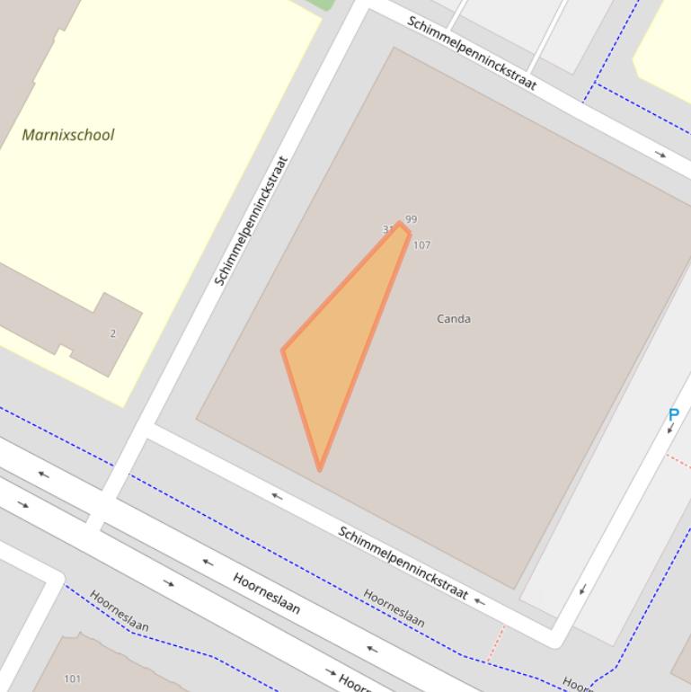 Kaart van postcodegebied 2221HN.