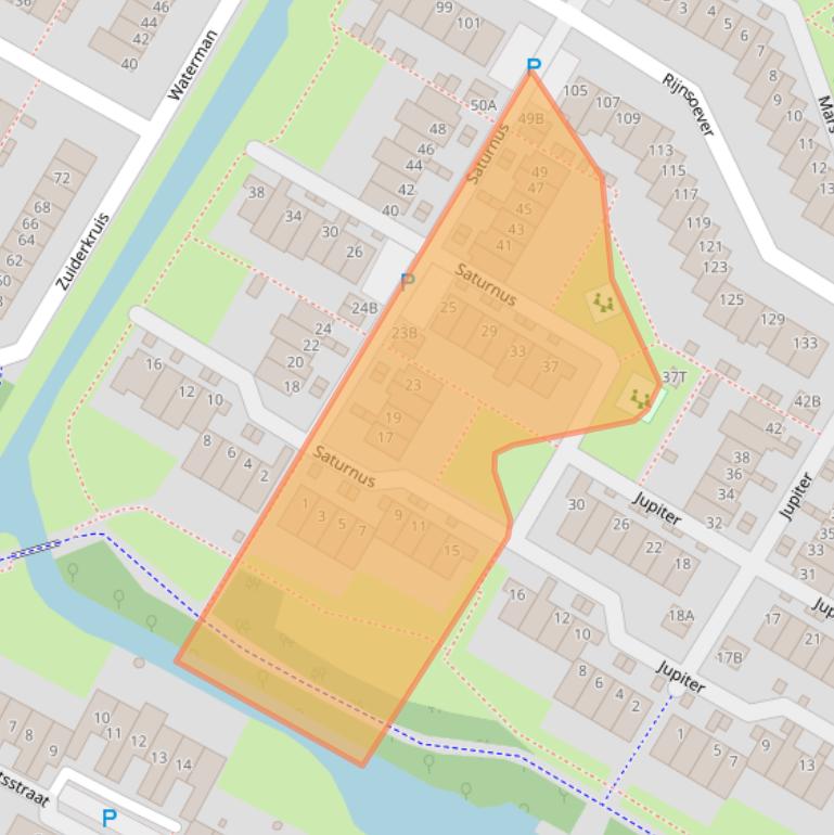 Kaart van postcodegebied 2221JB.