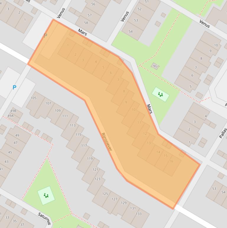 Kaart van postcodegebied 2221JJ.