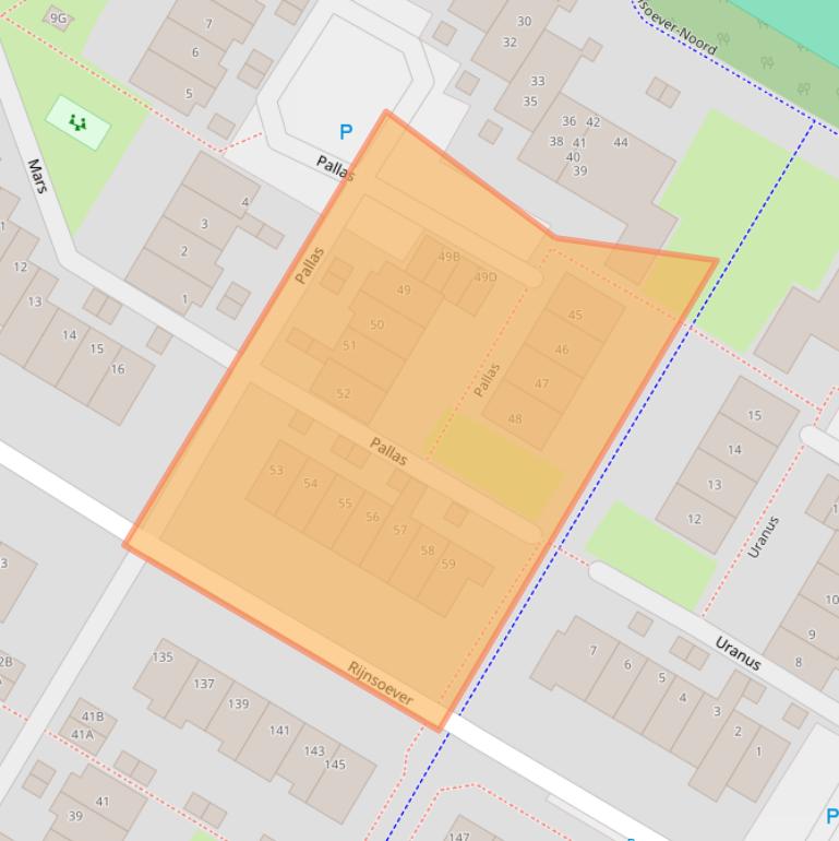 Kaart van postcodegebied 2221JN.