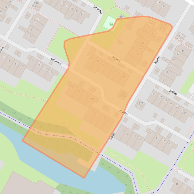 Kaart van postcodegebied 2221JR.