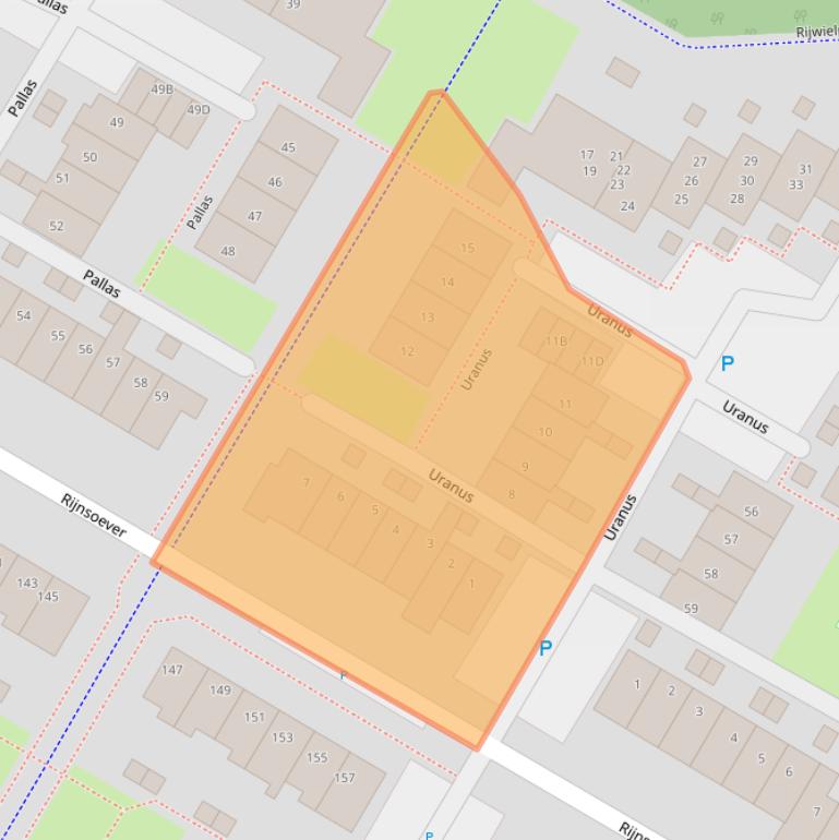 Kaart van postcodegebied 2221JV.