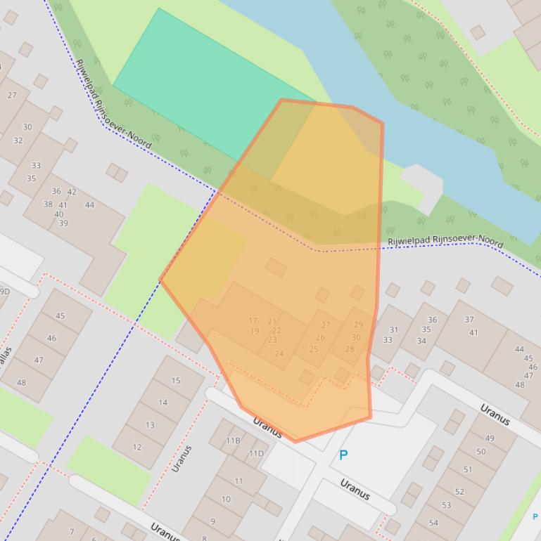 Kaart van postcodegebied 2221JW.