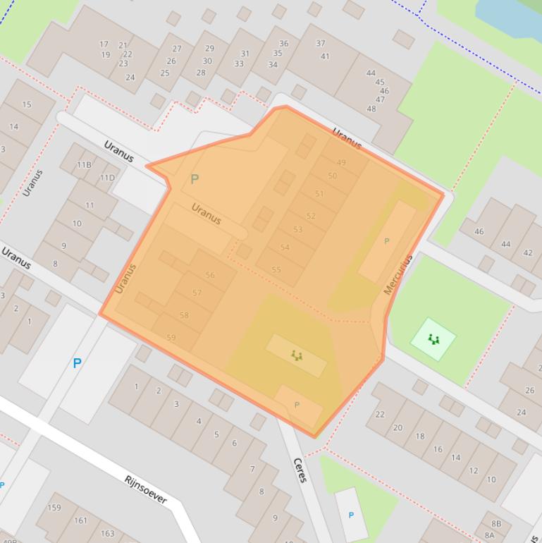 Kaart van postcodegebied 2221JZ.