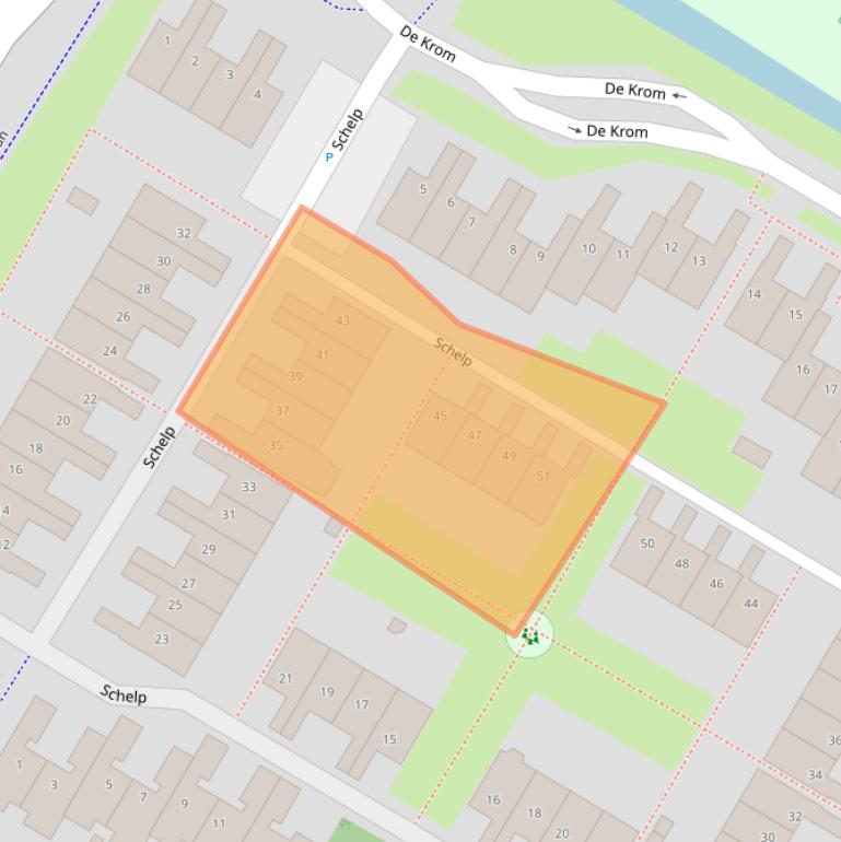 Kaart van postcodegebied 2221KB.