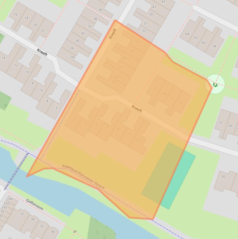 Kaart van postcodegebied 2221KD.