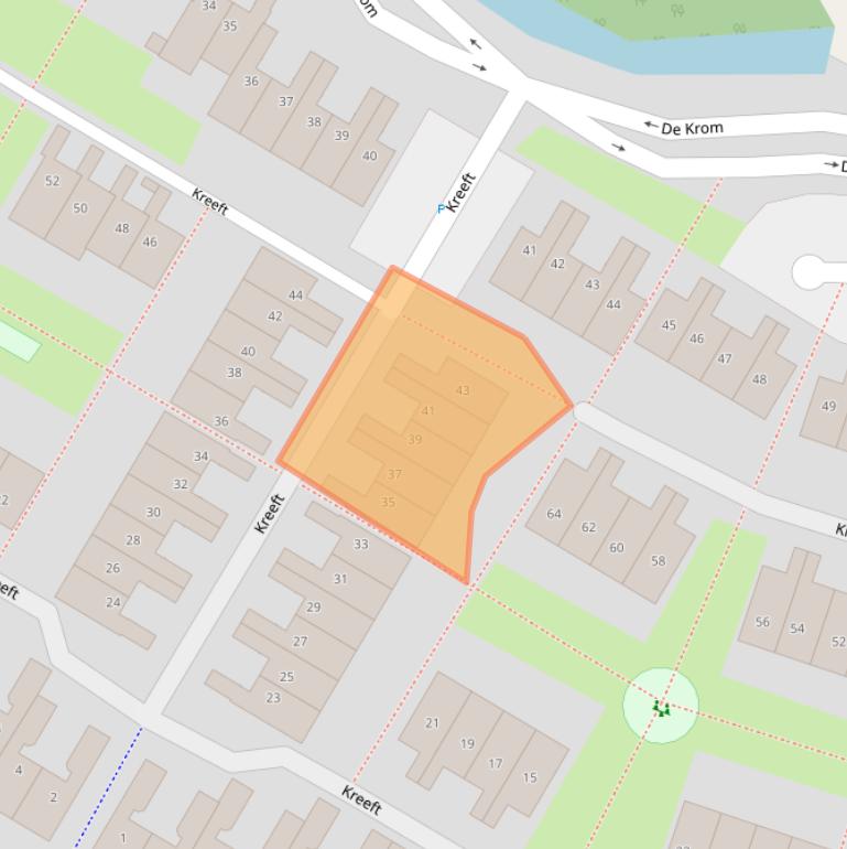 Kaart van postcodegebied 2221KE.