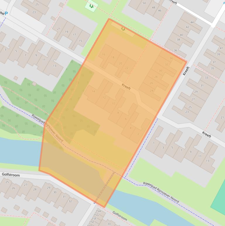 Kaart van postcodegebied 2221KG.