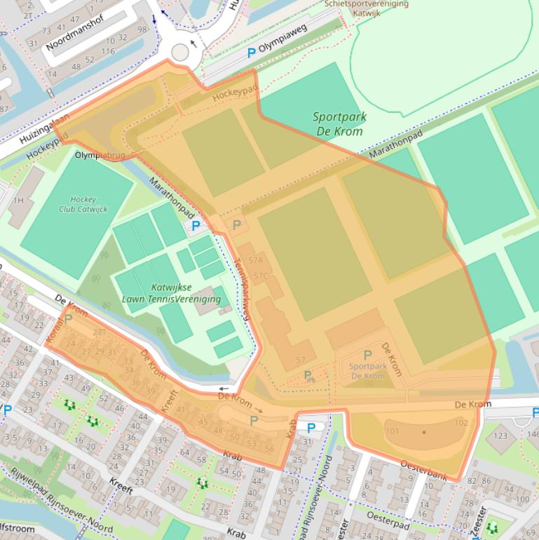 Kaart van postcodegebied 2221KK.