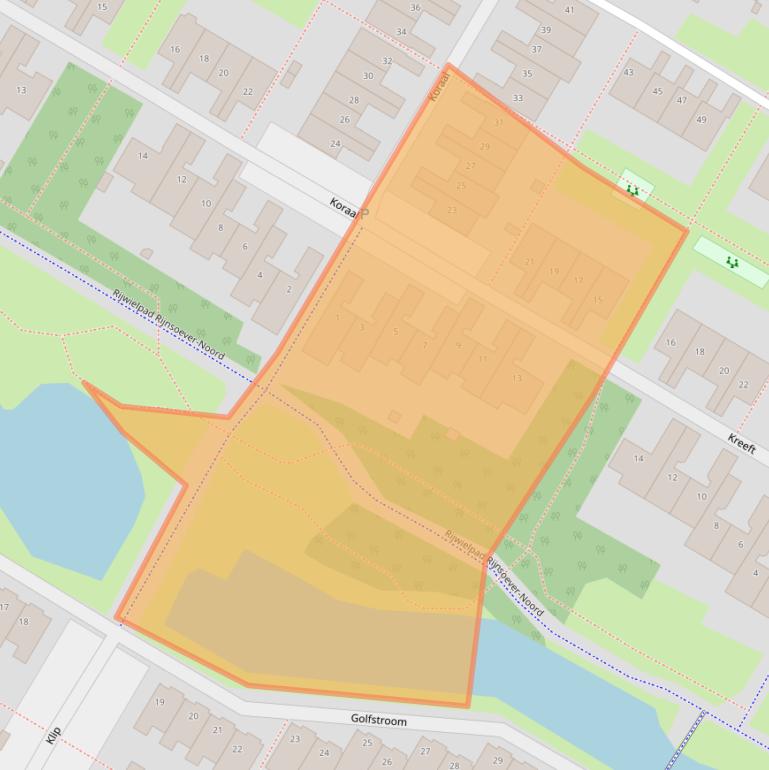 Kaart van postcodegebied 2221KL.